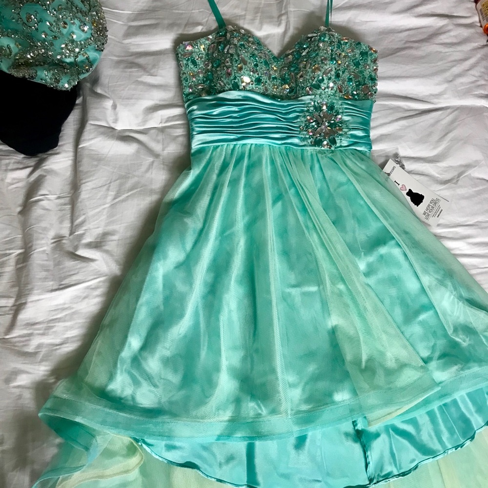 Aqua Prom Dress High Low size 9/10 NWT